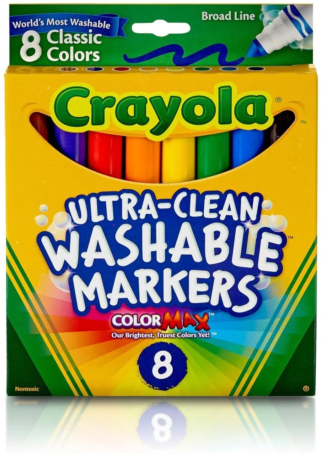 8 ct. Ultra-Clean Washable Bright, Broad Line, Color Max Markers