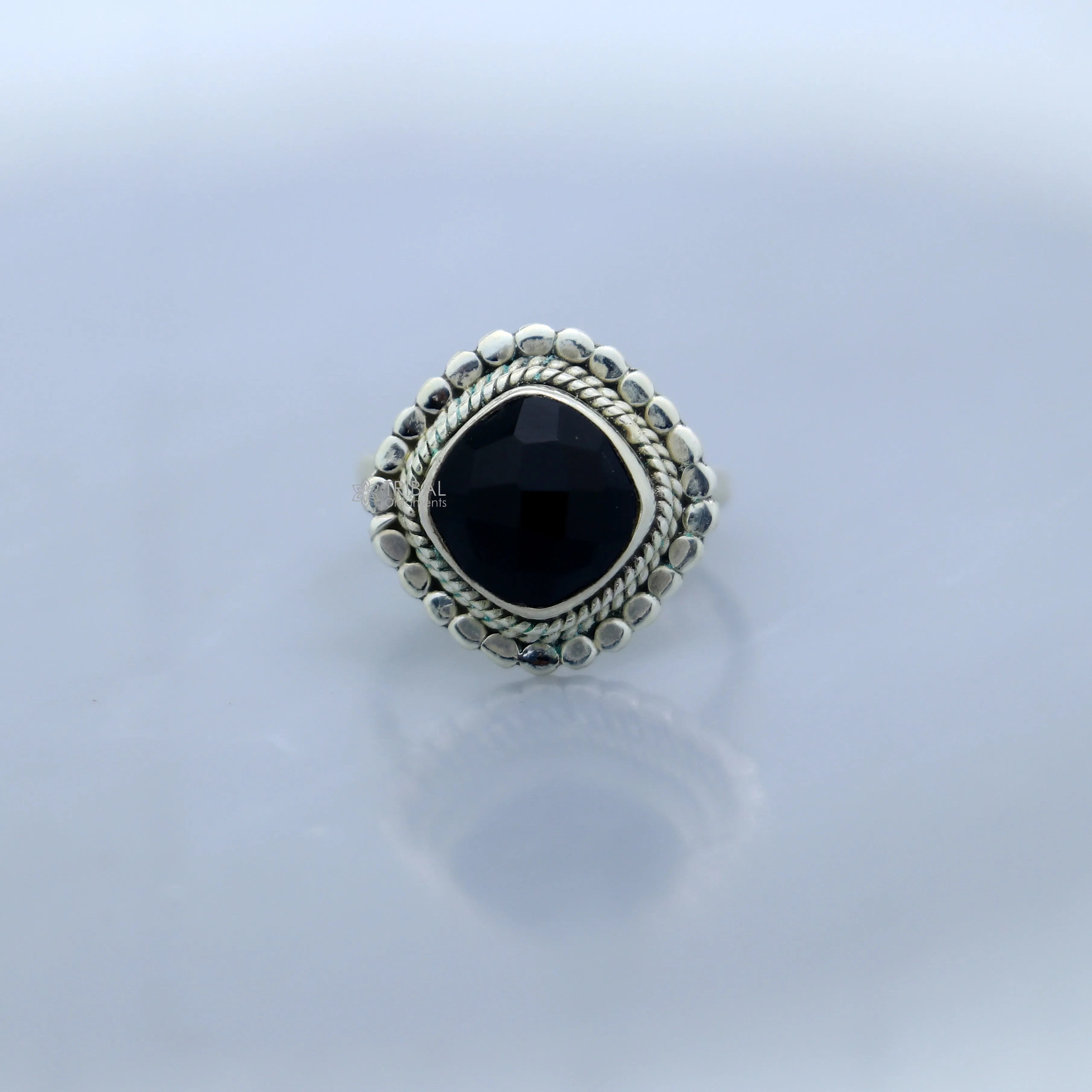 925 sterling silver black stone ring Jewelry sr724