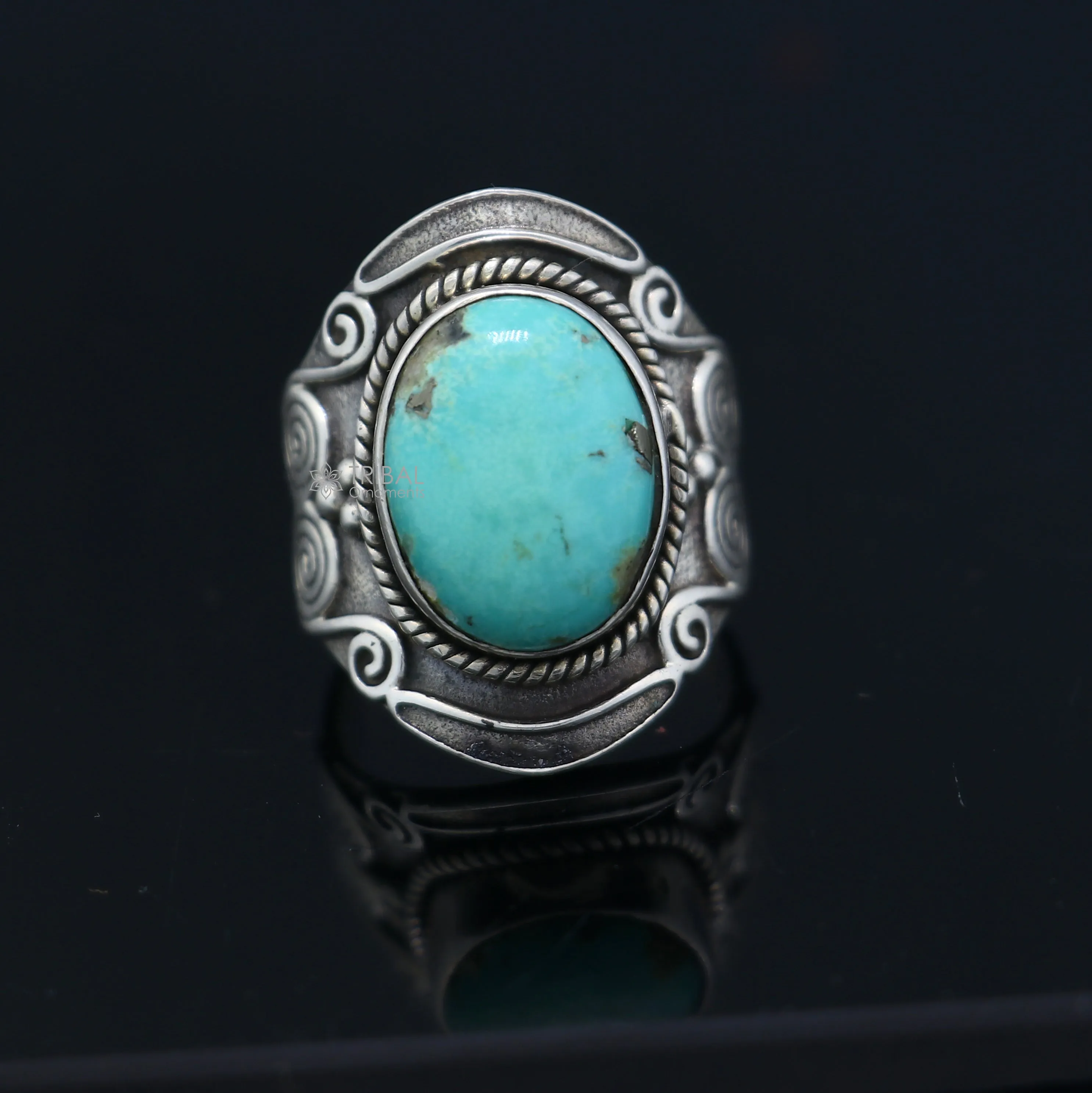 925 sterling silver turquoise stone ring Jewelry sr717