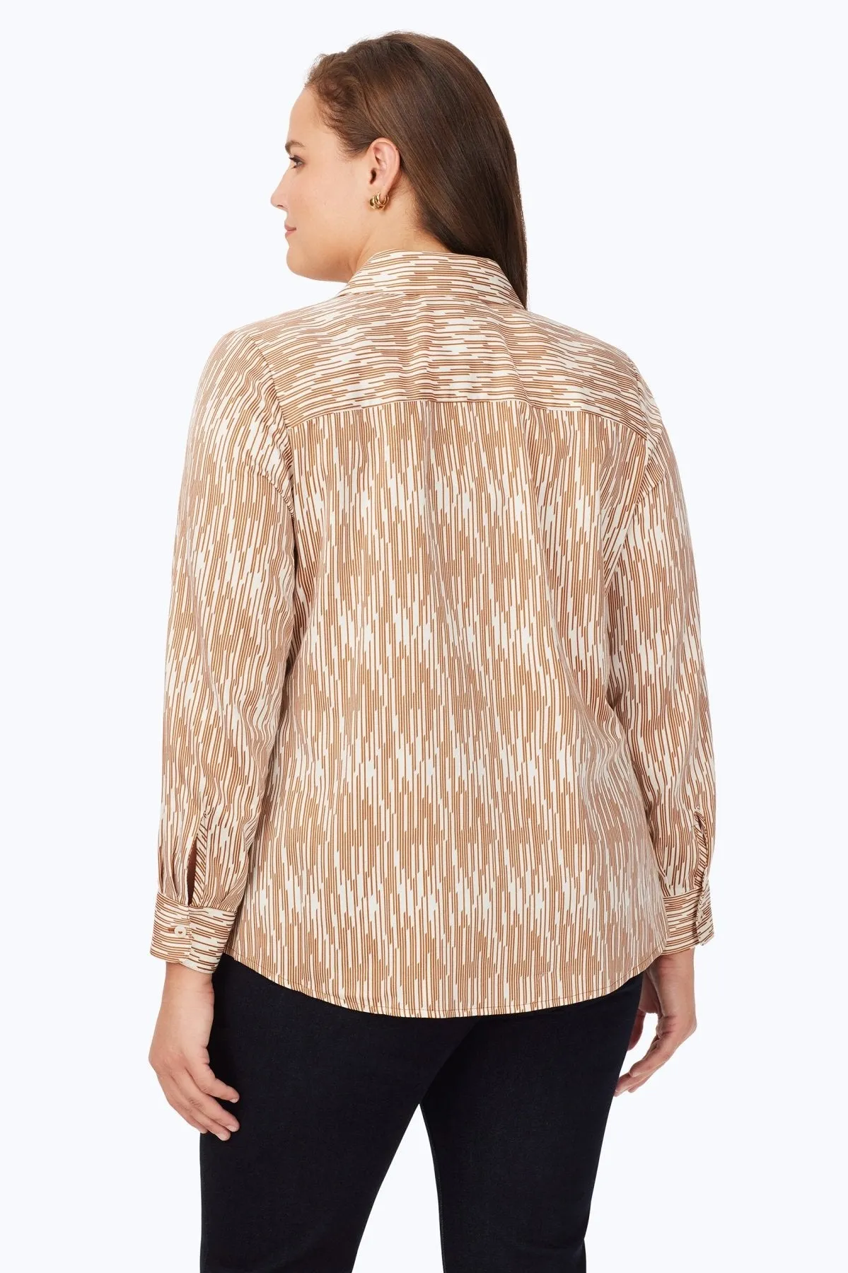 Ava Plus No Iron Warm Geo Shirt
