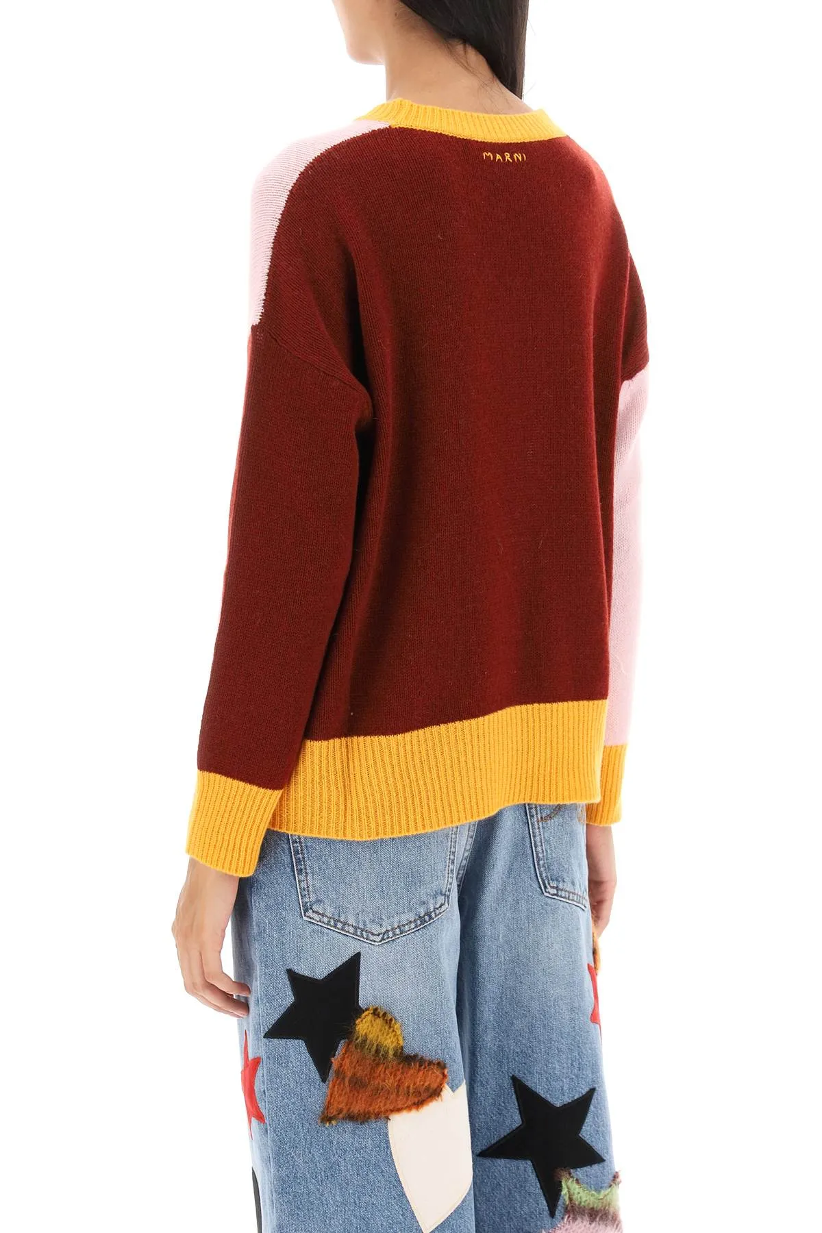 colorblocked cashmere sweater