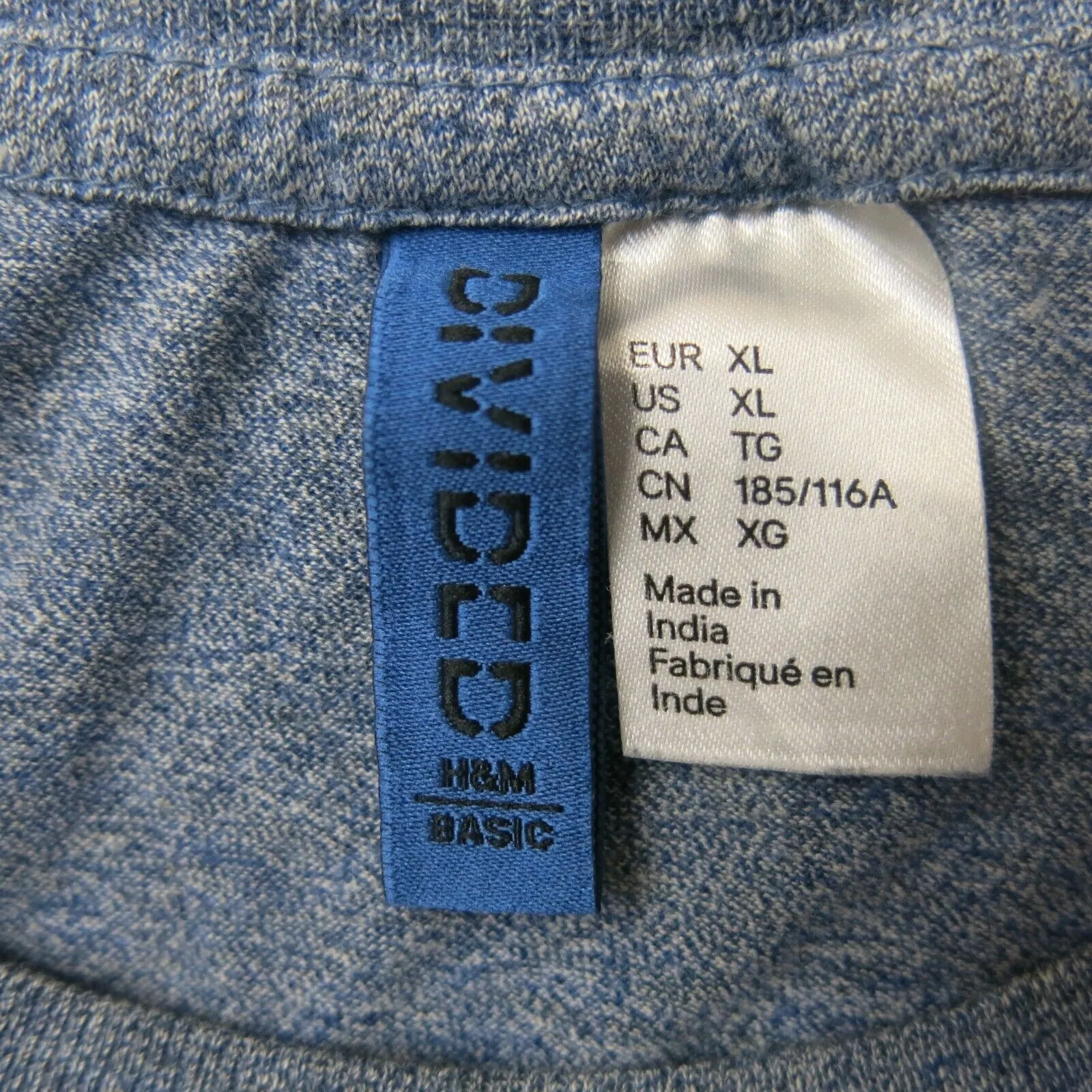 Divided H&M Mens Crew Neck T Shirt Short Sleeves Blue Size US X Large