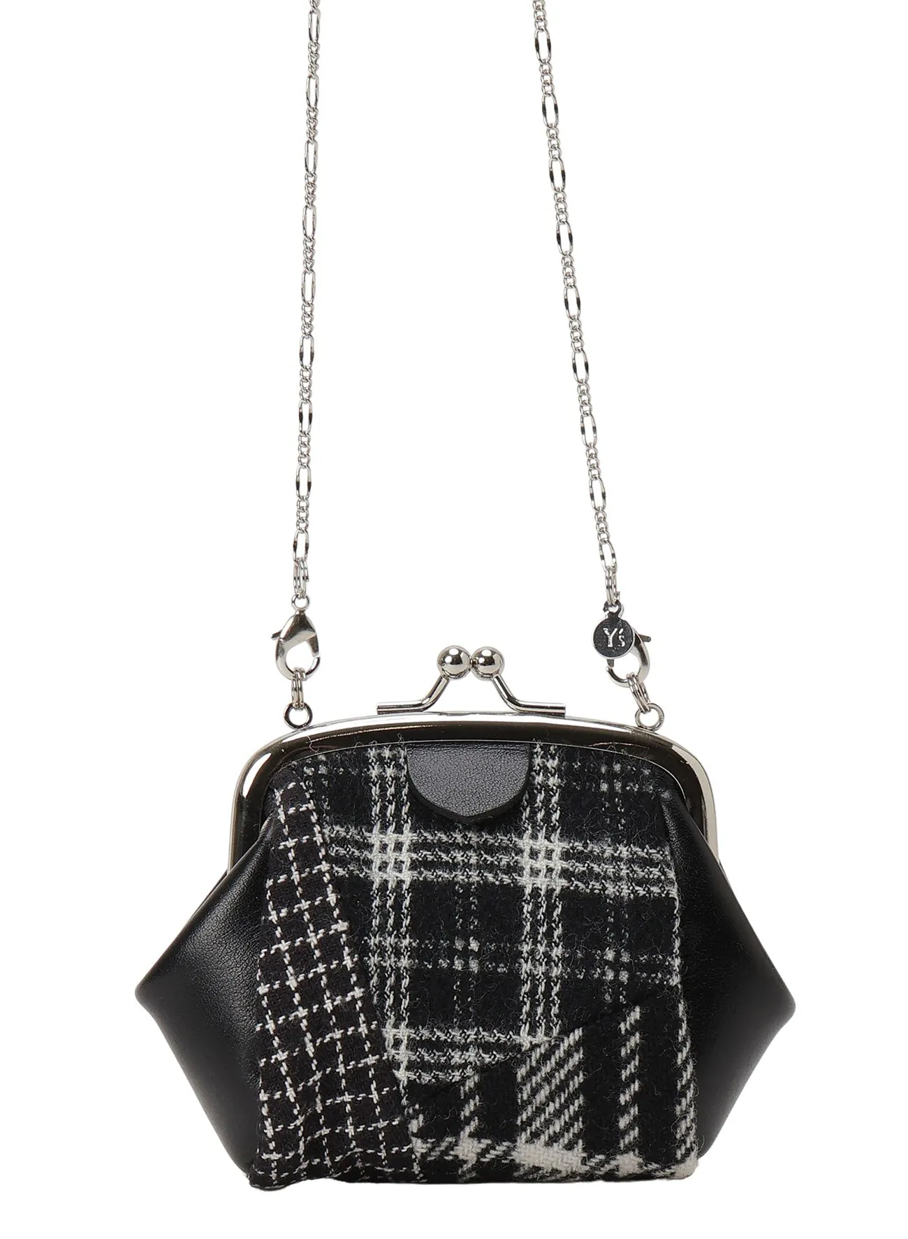 LEATHER/MULTI PLAID CLASP NECKLACE