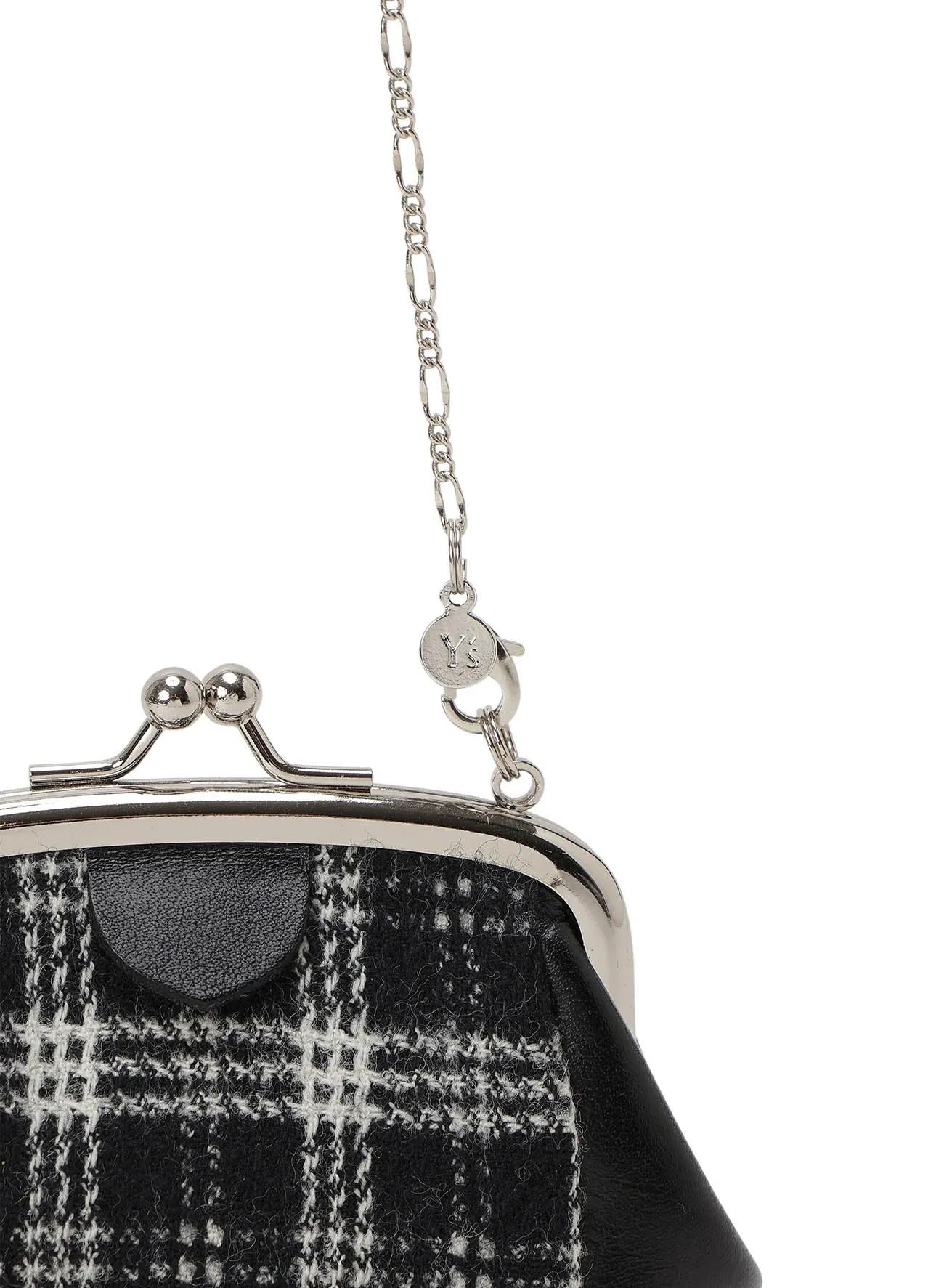 LEATHER/MULTI PLAID CLASP NECKLACE