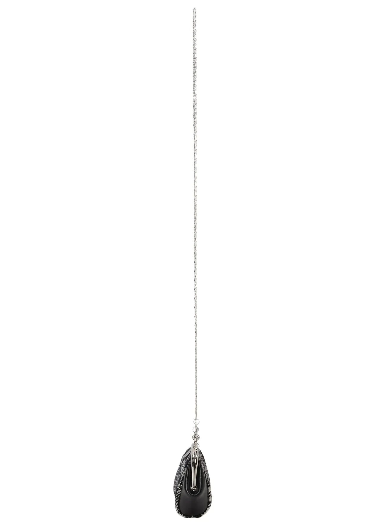 LEATHER/MULTI PLAID CLASP NECKLACE