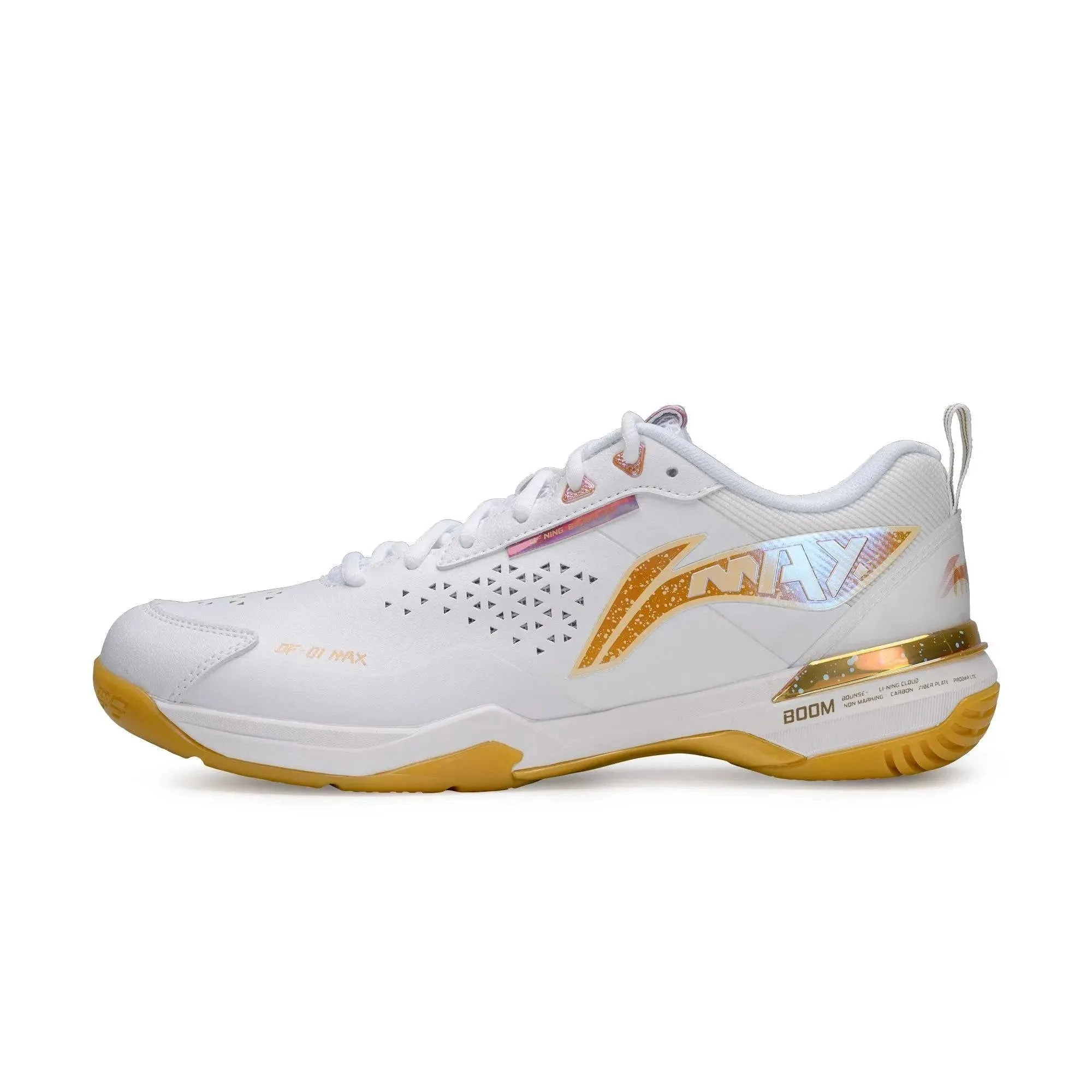LI-NING Blade Max Badminton Shoes White/Gold UNISEX AYAU003-1