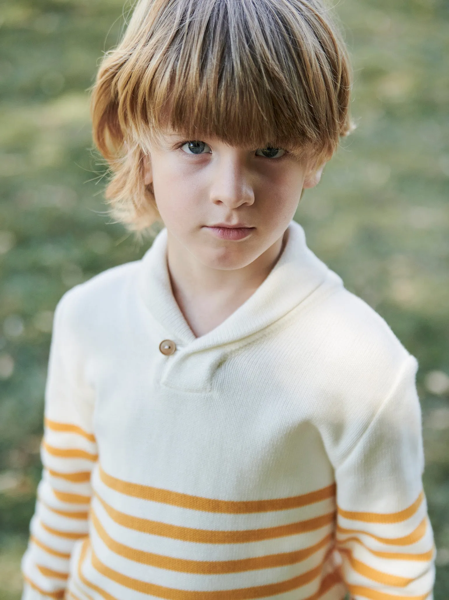 Mustard Stripe Goyo Cotton Boy Sweater