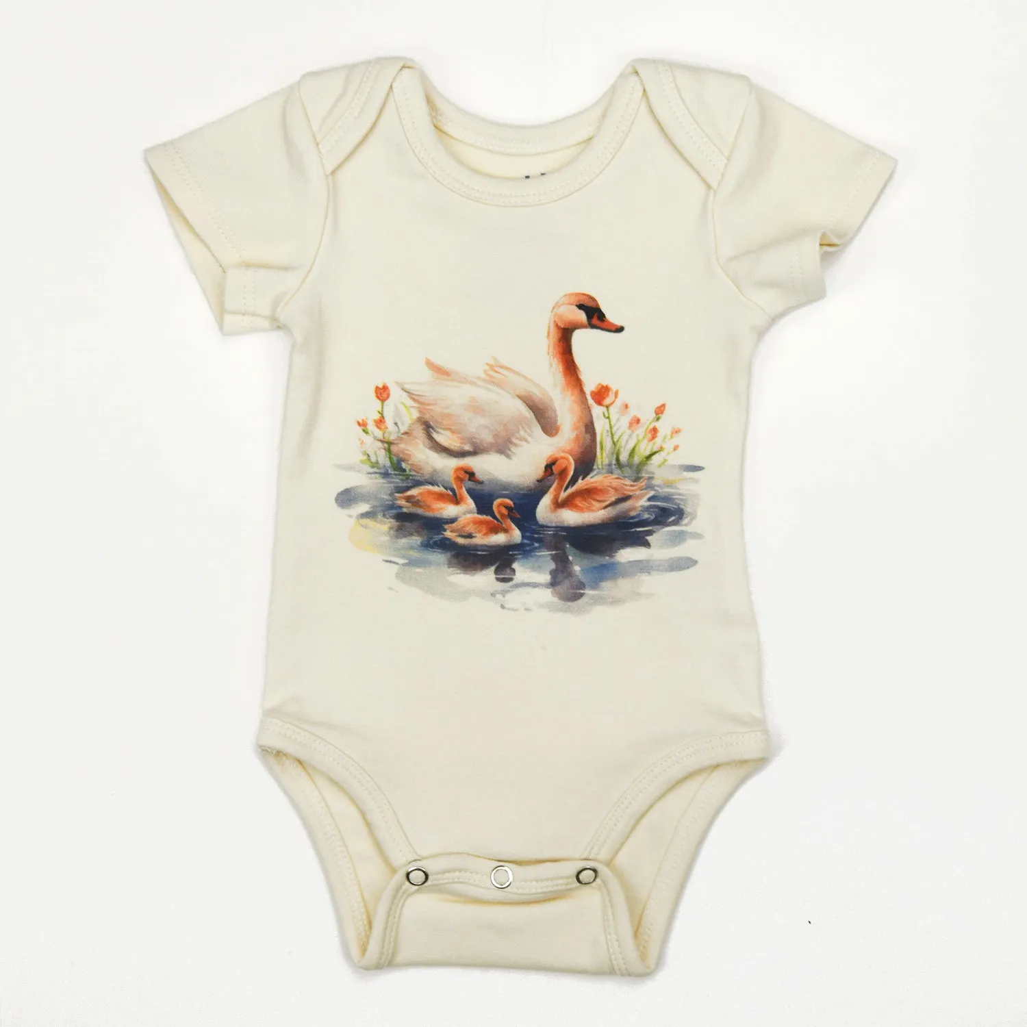 Organic Cotton Short Sleeve Baby Bodysuit, Odette