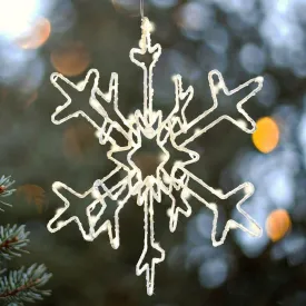 Pre Lit Wire Snowflake Christmas Decoration LED Lights 30cm