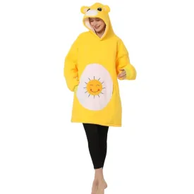Sunshine Bear Animal Hoodie Wearable Costume Cartoon Keep Warm Lazy TV Blanket